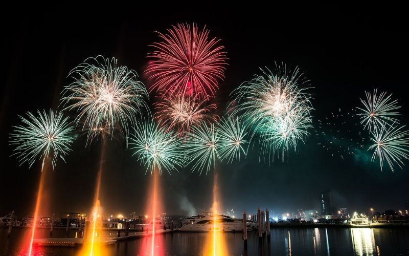 Fireworks in Dubai during Eid