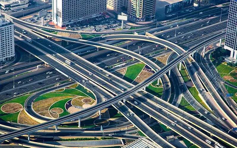 Metro routes in Dubai city